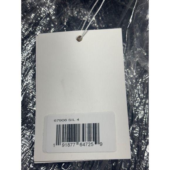 Mac Duggal NEW One Shoulder Bow Tea Midi Dress Silver Size 2 Style#67906‎ - Picture 6 of 8